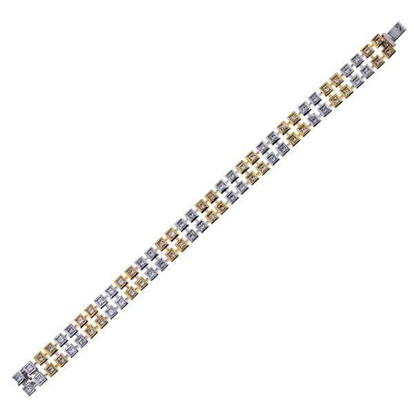 18kt yellow and white gold Double tennis bracelet  - Auction Jewels and Watches - Colasanti Casa d'Aste