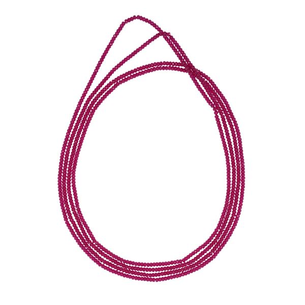 Single strand of briolet-cut rubies necklace