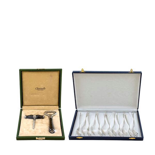 Christofle, silver alloy and wood tableware  (France, 20th century)  - Auction Fine Silver and the Art of the Table - Colasanti Casa d'Aste