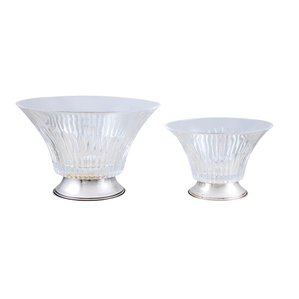 Pair of cut crystal stands