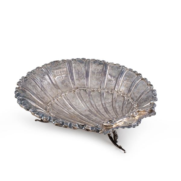 Large silver centerpiece shell