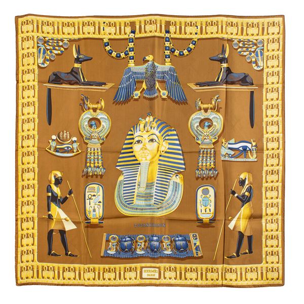 Hermes foulard vintage collezione Tutankhamun  - Asta Fashion Vintage  - Colasanti Casa d'Aste