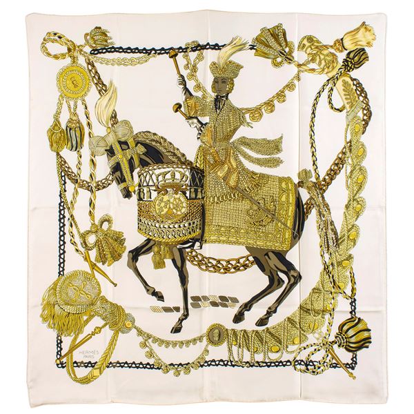 Hermes Le Timbalier collection vintage scarf  - Auction Fashion Vintage  - Colasanti Casa d'Aste