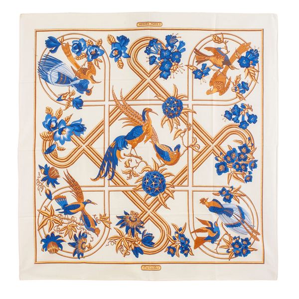 Hermes  Caraibes collection vintage scarf