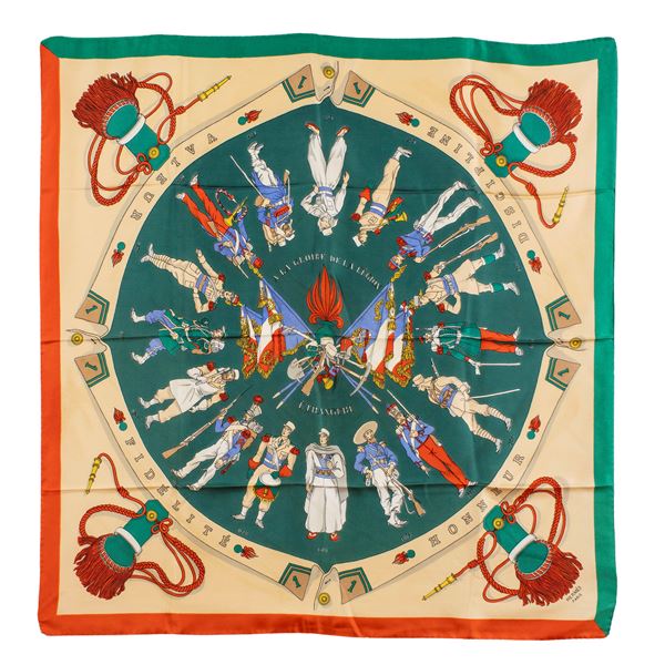 Hermes foulard vintage collezione A la Gloire de la Legion Etrangere