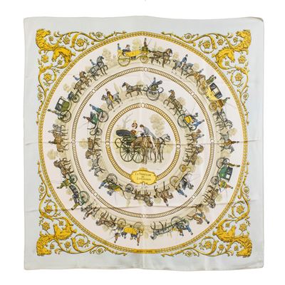 Hermes Foulard Vintage Collezione la Promenade De Longchamps