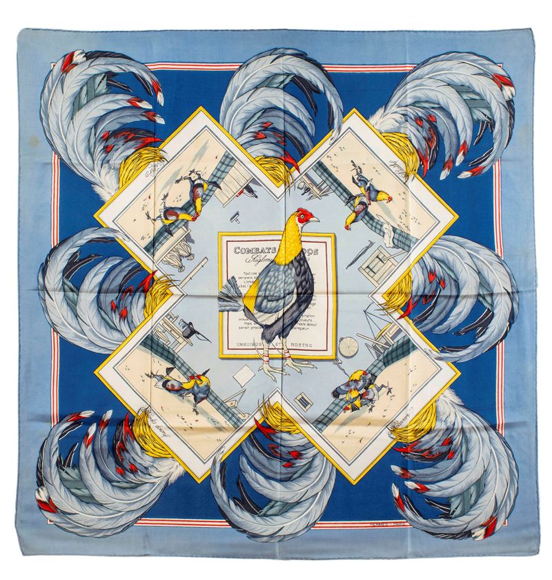 Hermes Foulard Vintage Collezione Combat De Coq