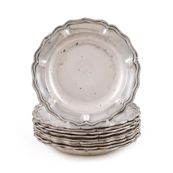 Set of silver plates (10)