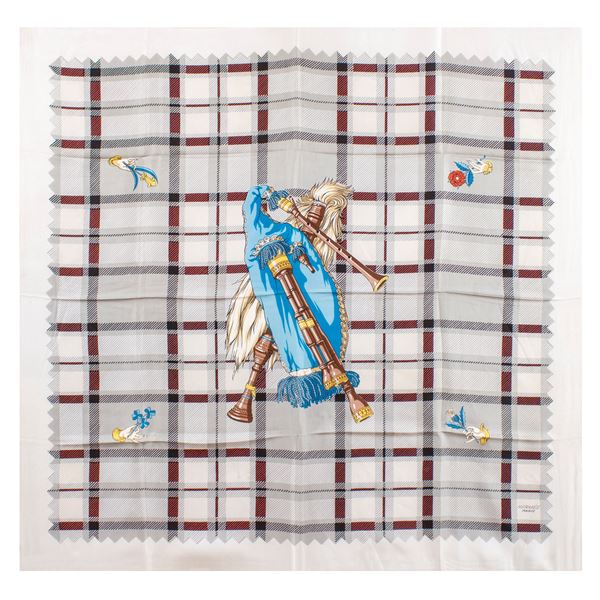 Hermes Bagpipe Cornemuse collection vintage scarf  - Auction Fashion Vintage  - Colasanti Casa d'Aste