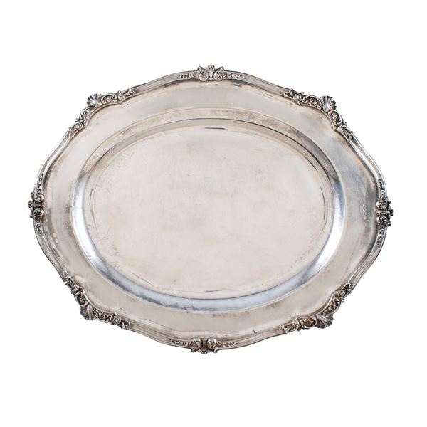 Oval silver tray