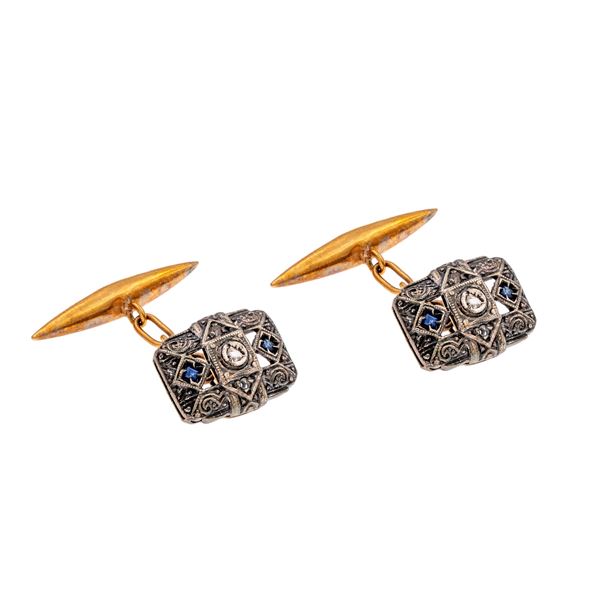 18kt yellow and white gold cufflinks  - Auction Jewels and Watches - Colasanti Casa d'Aste