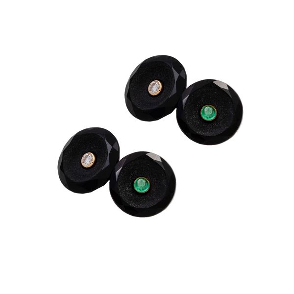 black onyx and 18kt yellow gold Cufflinks