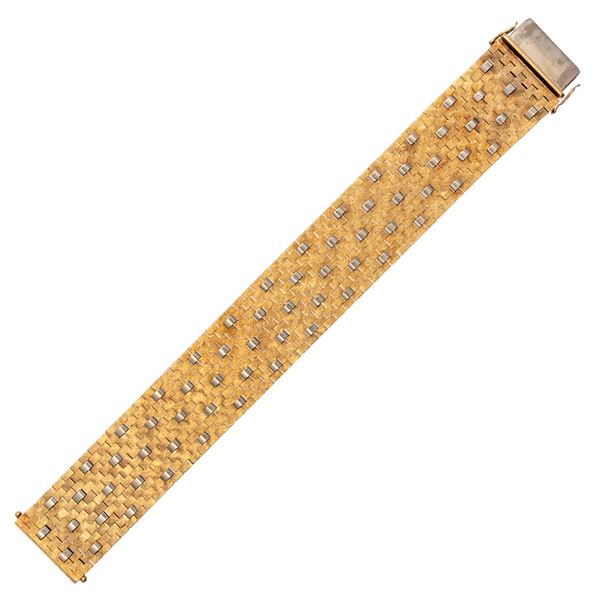 Bulgari  18kt satin yellow and white gold bracelet