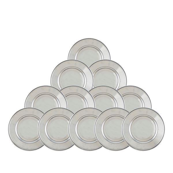 Christofle silver metal coasters (12)  (France, 20th century)  - Auction Fine Silver and the Art of the Table - Colasanti Casa d'Aste