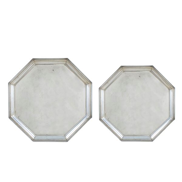 Pair of silver trays