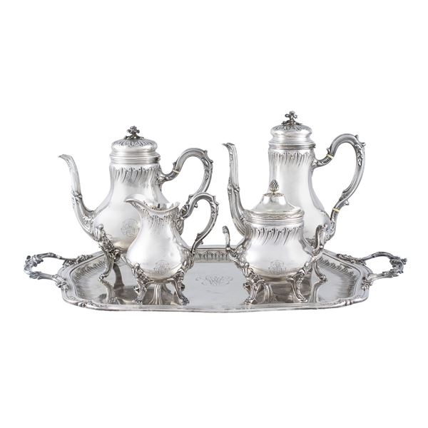 Silver and vermeil tea and coffee service (5)  (Italy, 20th century)  - Auction Fine Silver and the Art of the Table - Colasanti Casa d'Aste