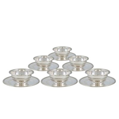 Set di Coppette con Piattino in Argento (12)