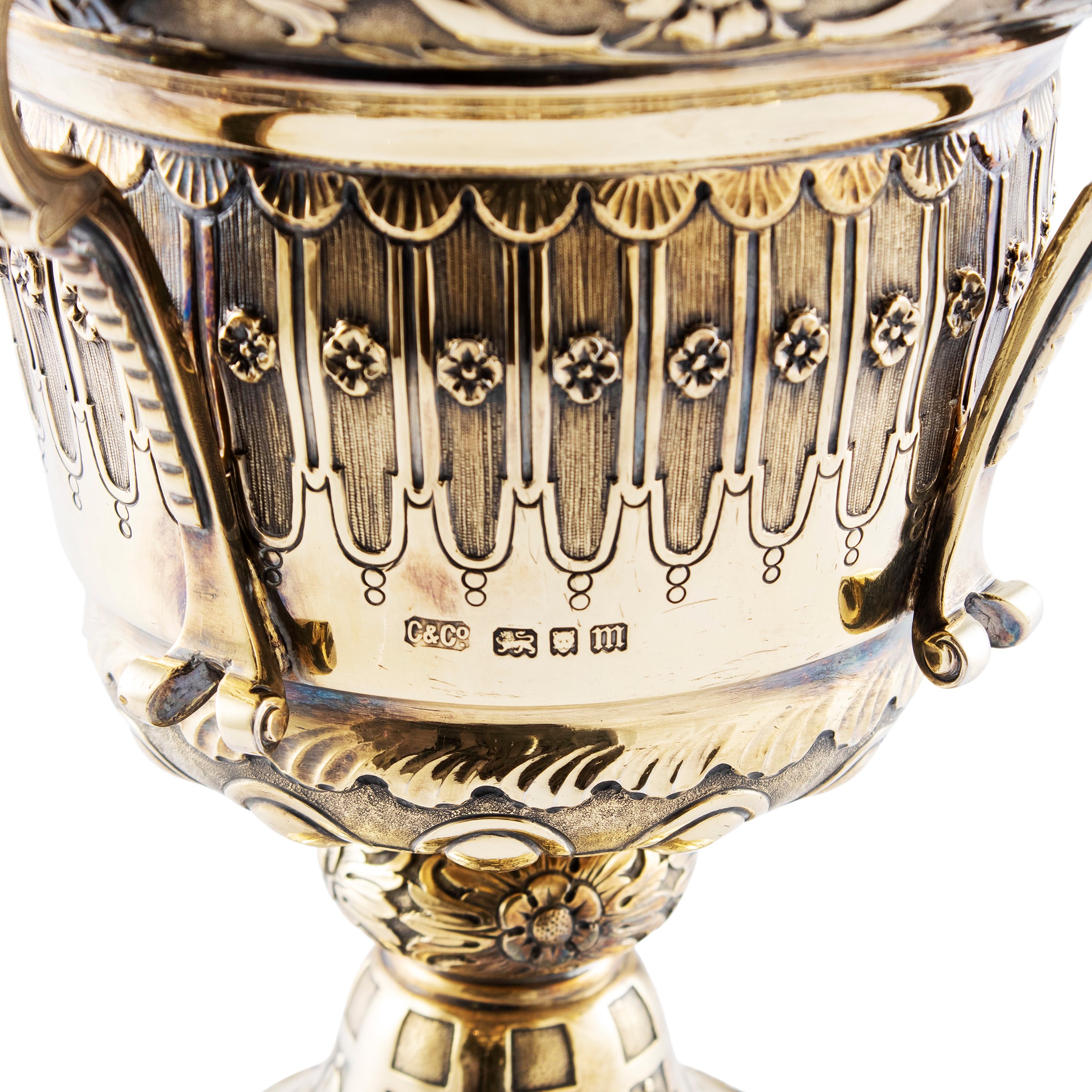 Coppa in argento e vermeil