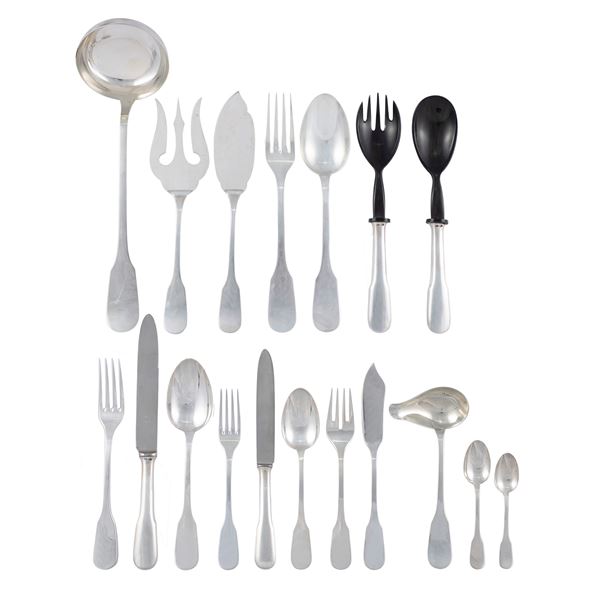 Silver cutlery set (133)  (Italy, 20th century)  - Auction Fine Silver and the Art of the Table - Colasanti Casa d'Aste