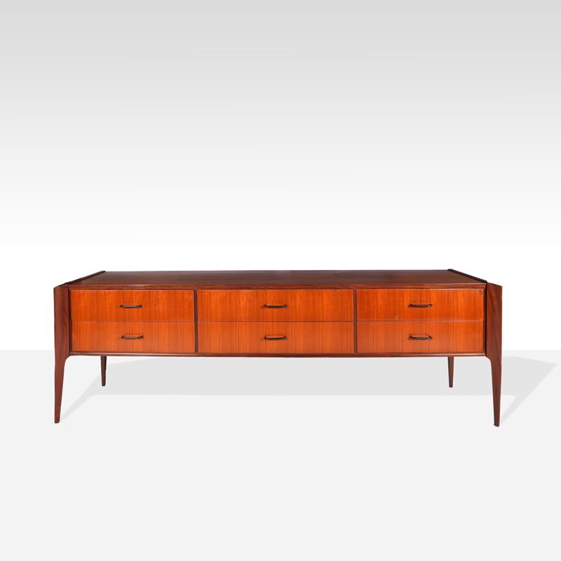 Manifattura Italiana, Sideboard in Legno e Metallo Verniciato, Anni '50