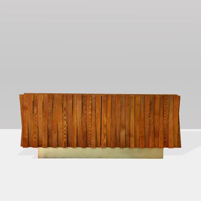 Manifattura italiana, Sideboard in legno e ottone