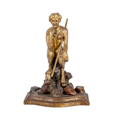 Scultura in Legno Dorato e Laccato