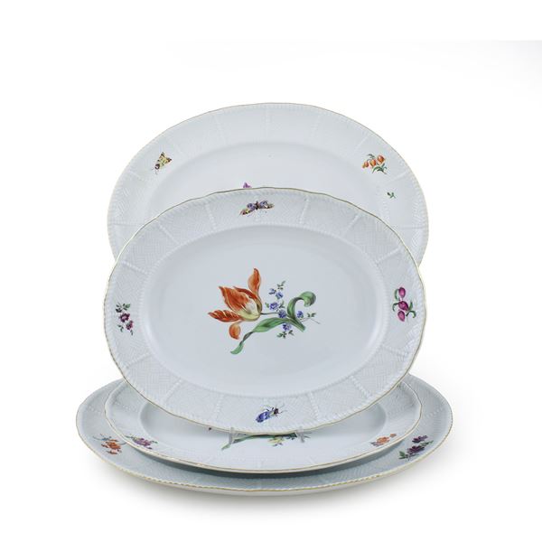 Meissen, set di piatti ovali da portata (4)