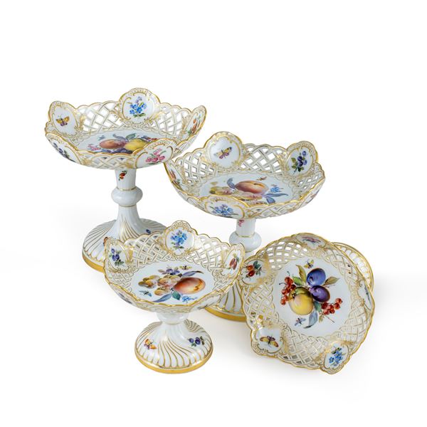 Meissen, set of fruit stands (4)