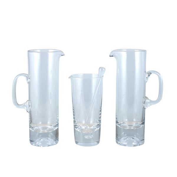 Transparent glass drinking set (4)