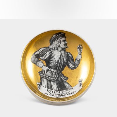 Fornasetti, Posacenere della serie Melodramma in porcellana, Italia, anni '60