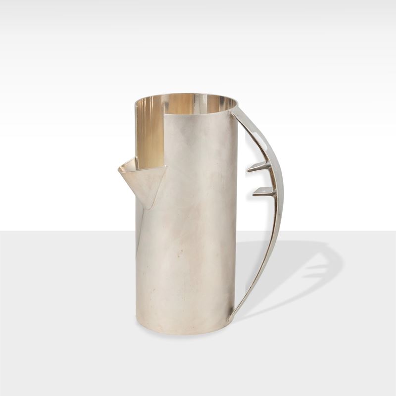 Carlo Scarpa, Caraffa in silver plated, prodotta da Cleto Munari per Aeritalia, 1978 circa