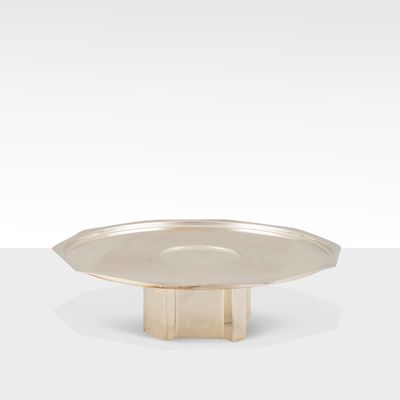 Carlo Scarpa, Alzata in silver plated, prod. Cleto Munari per Aeritalia, Italia, 1978 circa