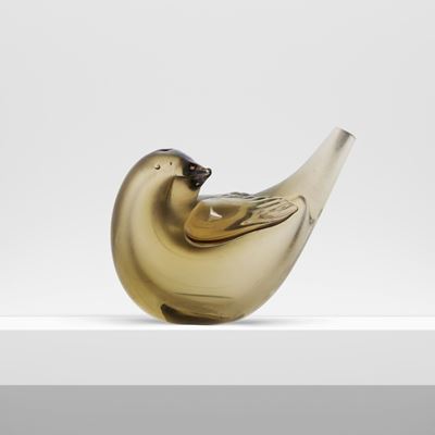 Tyra Lundgren, Uccello in vetro iridescente, Murano 1955