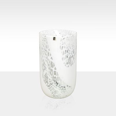 B. Karlsson e O. Thorsen, Vaso Merletti in vetro trasparente e lattimo acidato, Murano 1972