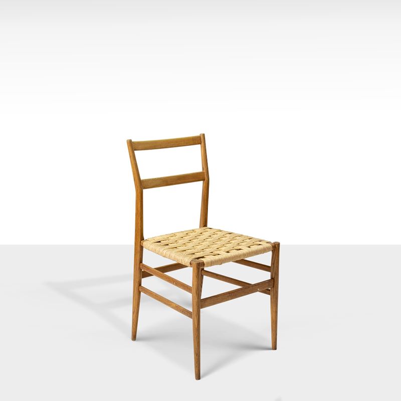 Gio Ponti, Sedia modello Leggera in legno e paglia intrecciata