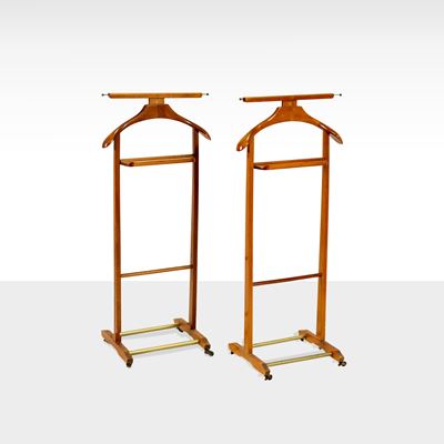 Ico Parisi, Coppia di servomuto in legno e ottone, produz. Fratelli Reguitti