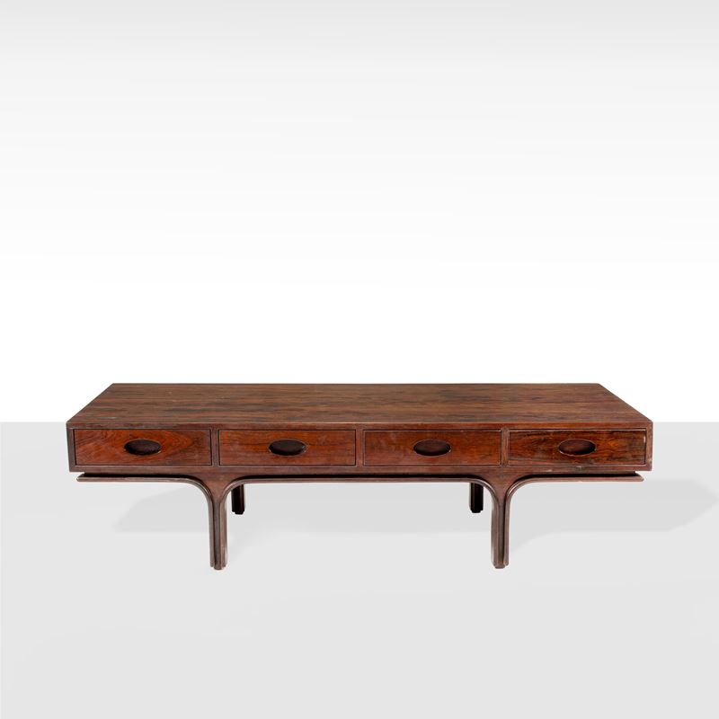 Gianfranco Frattini, Tavolino basso in legno, prod. Bernini, Italia, anni '60