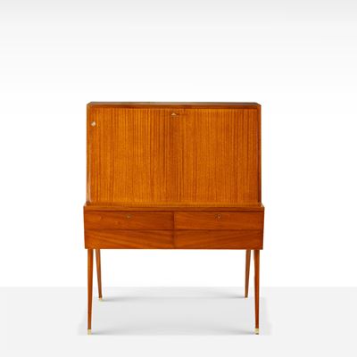Vittorio Dassi, Mobile ribalta in legno ed ottone, Italia, anni 50