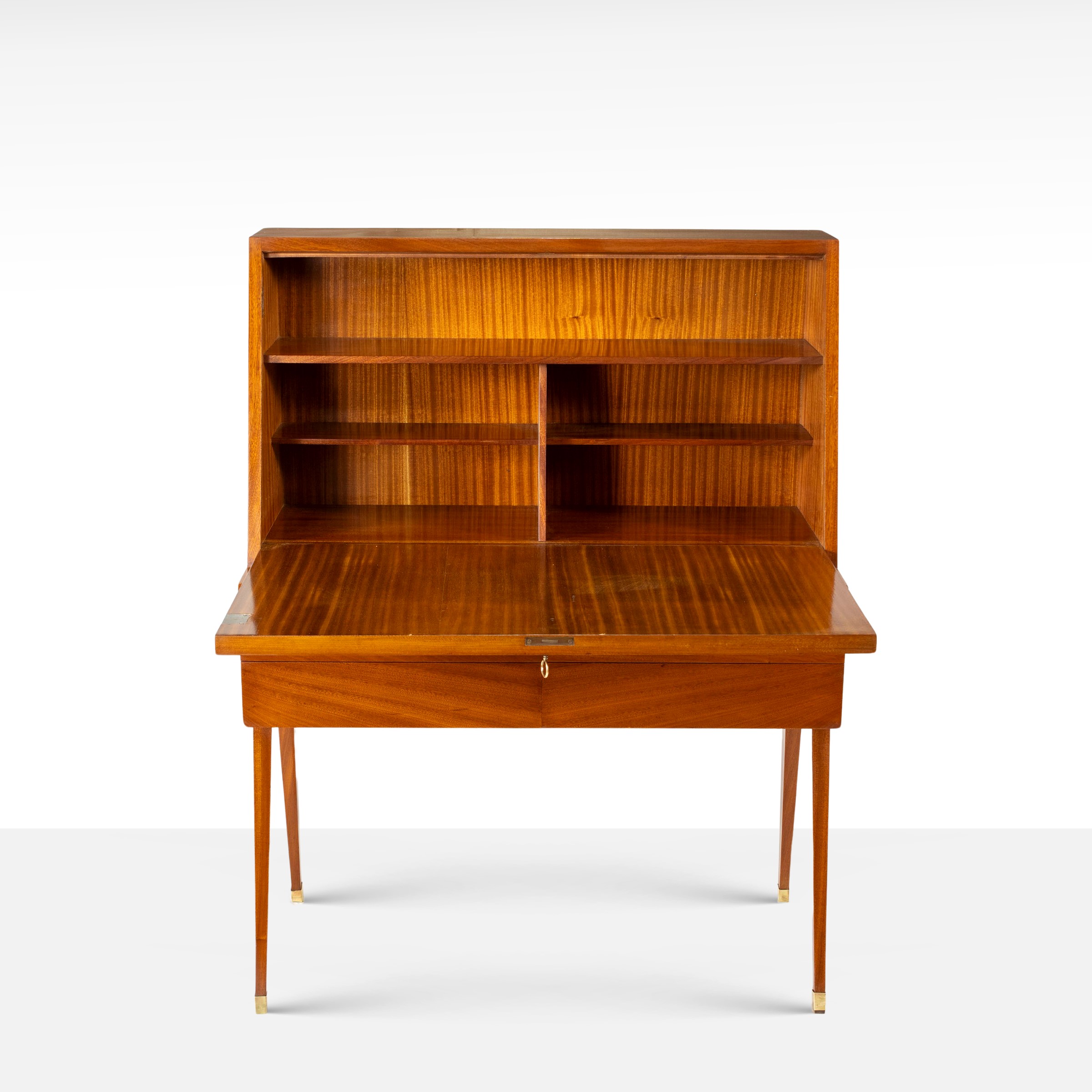 Vittorio Dassi, Mobile ribalta in legno ed ottone, Italia, anni 50