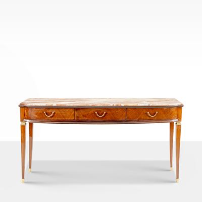 Paolo Buffa, Console in legno, ottone e marmo, Italia, anni '50