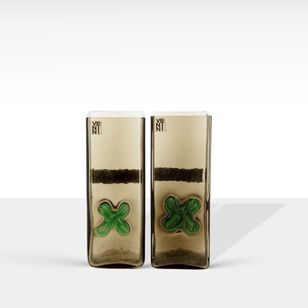 Pierre Cardin, prod. Venini (2)  (Murano, anni 70)  - Asta Design e Arti Decorative del 900 - I - Colasanti Casa d'Aste