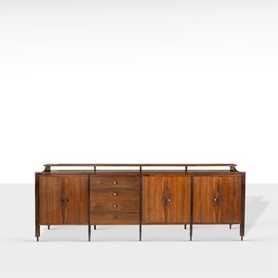 Carlo De Carli, Sideboard in legno e ottone, Italia 1964