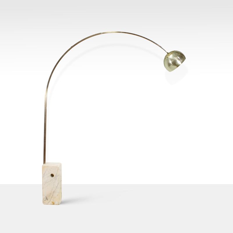 Achille e Pier Giacomo Castiglioni, Lampada da terra modello Arco in marmo e metallo cromato, Ita...