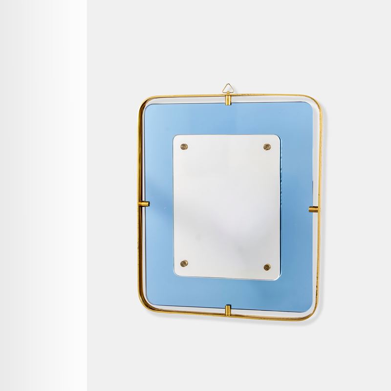 Fontana Arte, Specchio da parete in ottone e vetro colorato