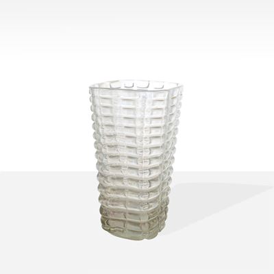 Ercole Barovier, Vaso bugnato in vetro trasparente, Murano 1938