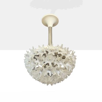 Toni Zuccheri, Lampada a sospensione in vetro trasparente e metallo, Murano, anni '60