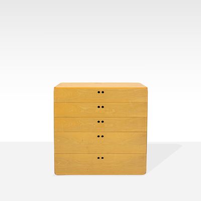 Derk Jan De Vries, Cassettiera in legno, Belgio, Anni '80