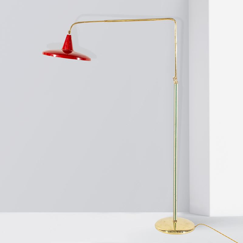 Angelo Lelii, Lampada da terra mod. 12247, metallo verniciato, Italia, circa 1948