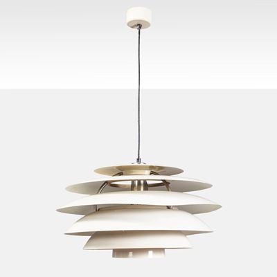 Lampada a sospensione in metallo verniciato, Italia, anni '60-70