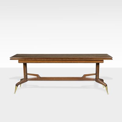 Gio Ponti, Console con piano apribile in legno e ottone, Italia, anni '50